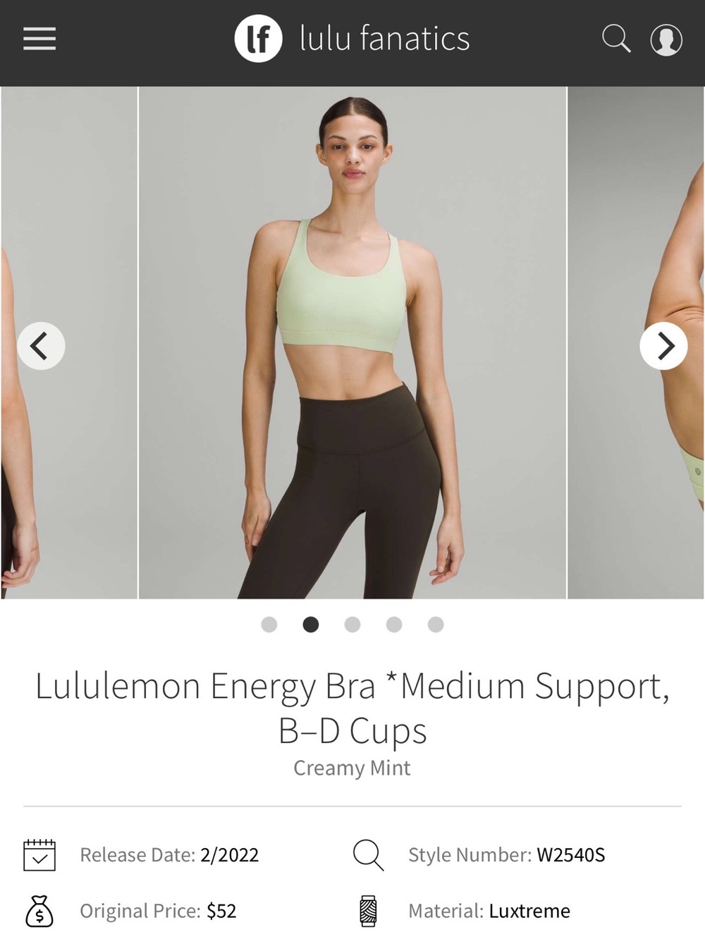 Lululemon Energy Bra | Creamy Mint | 12